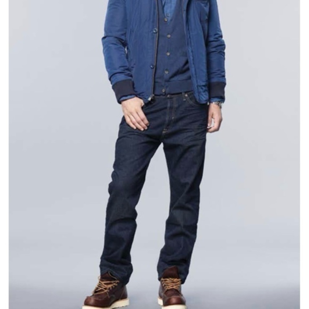 Claiborne by John Bartlett Jeans Straight Leg Button Fly Waist 32 Dark Wash